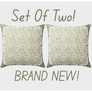 TWO 24"X24" OS Square "Brubaker Allover" Cotton Dobby Pillow - Threshold NEW